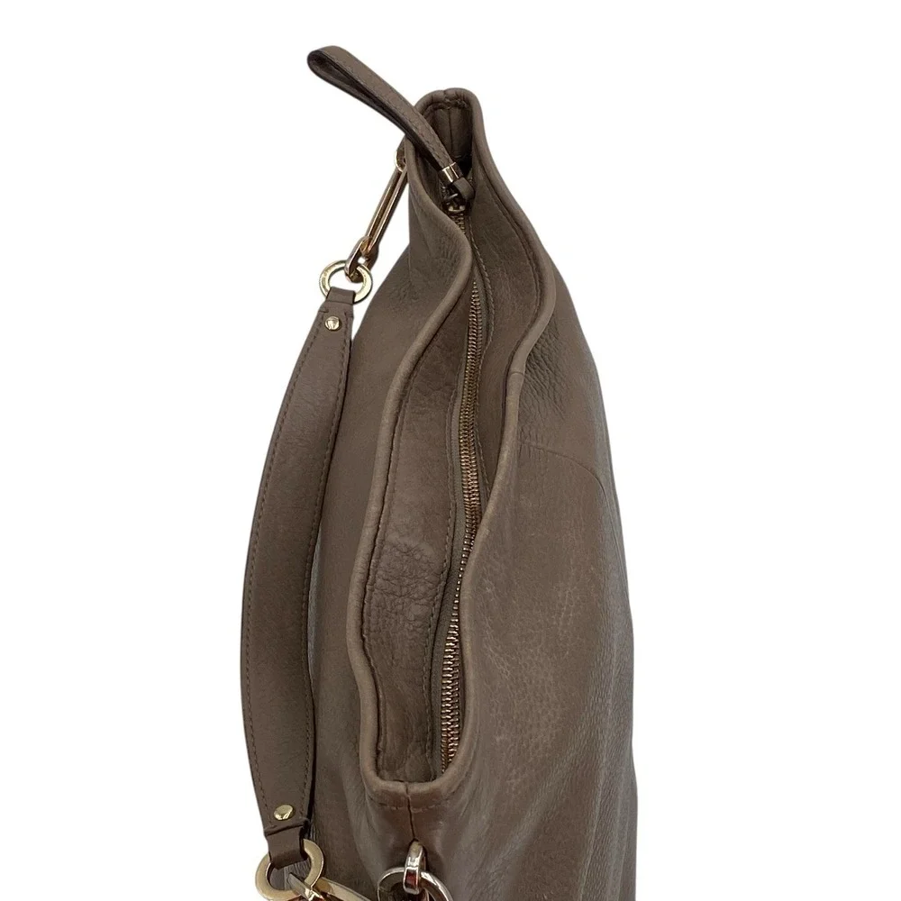 Coach Madison Hobo Shoulder Bag Taupe Pebbled Leather Double Compartment 27858‎ - Picture 9 of 16